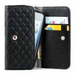 Wholesale iPhone 5 5C 5S Universal Flip Leather Wallet Case with Strap (Black)